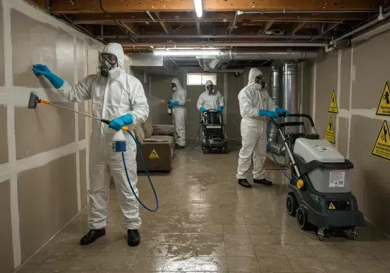 Basement Moisture Removal and Structural Drying process in Lone Oak, TN